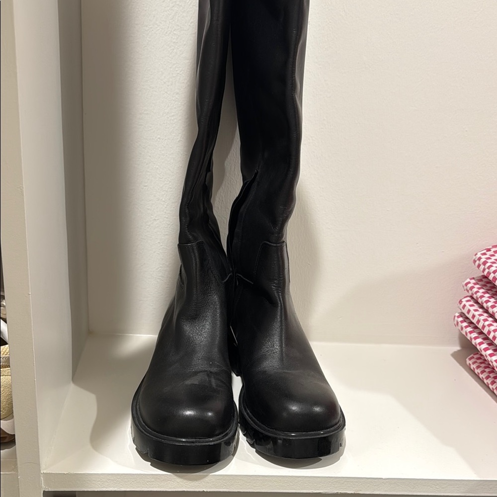 Marc Fisher Black Chunky Sole Boots
